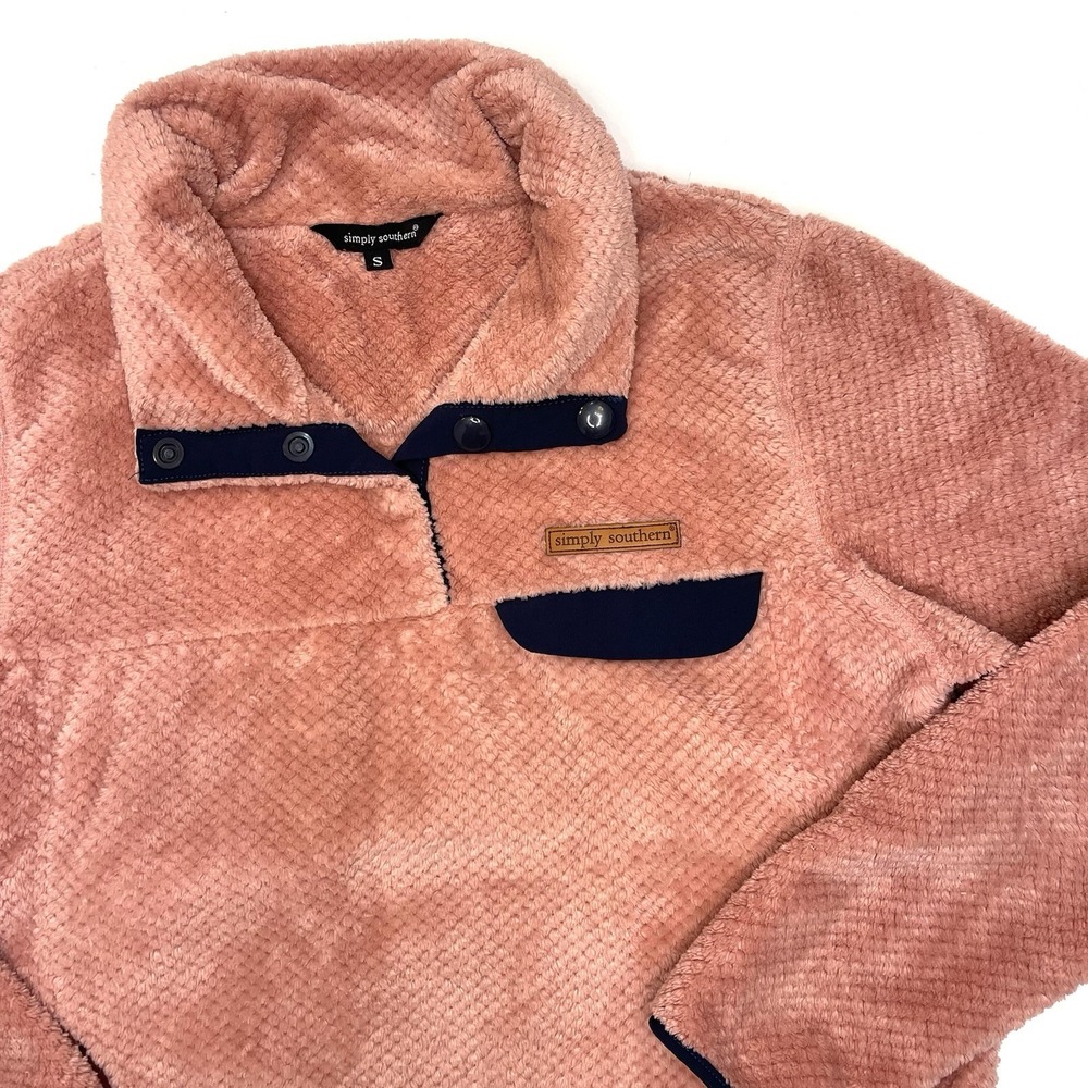 Simply Southern Women's Fleece Pullover Dusty Rose Pink Small - Picture 2 of 7
